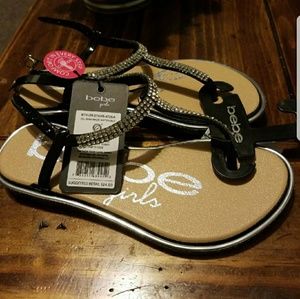 Bebe Girls Black Bling Thong Sandal